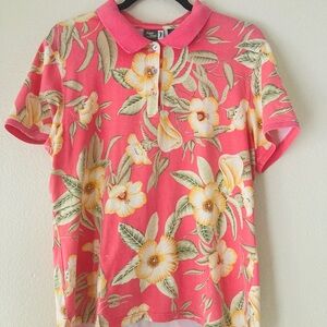 Sugar Reef Clothing co.Floral Pink Polo Shirt
